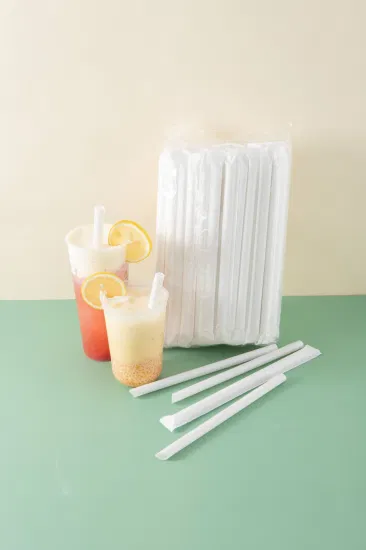 Customized Colors and Pattern Biodegradable Compostable Straight PLA Drinking Paper Straws Drinking Straws