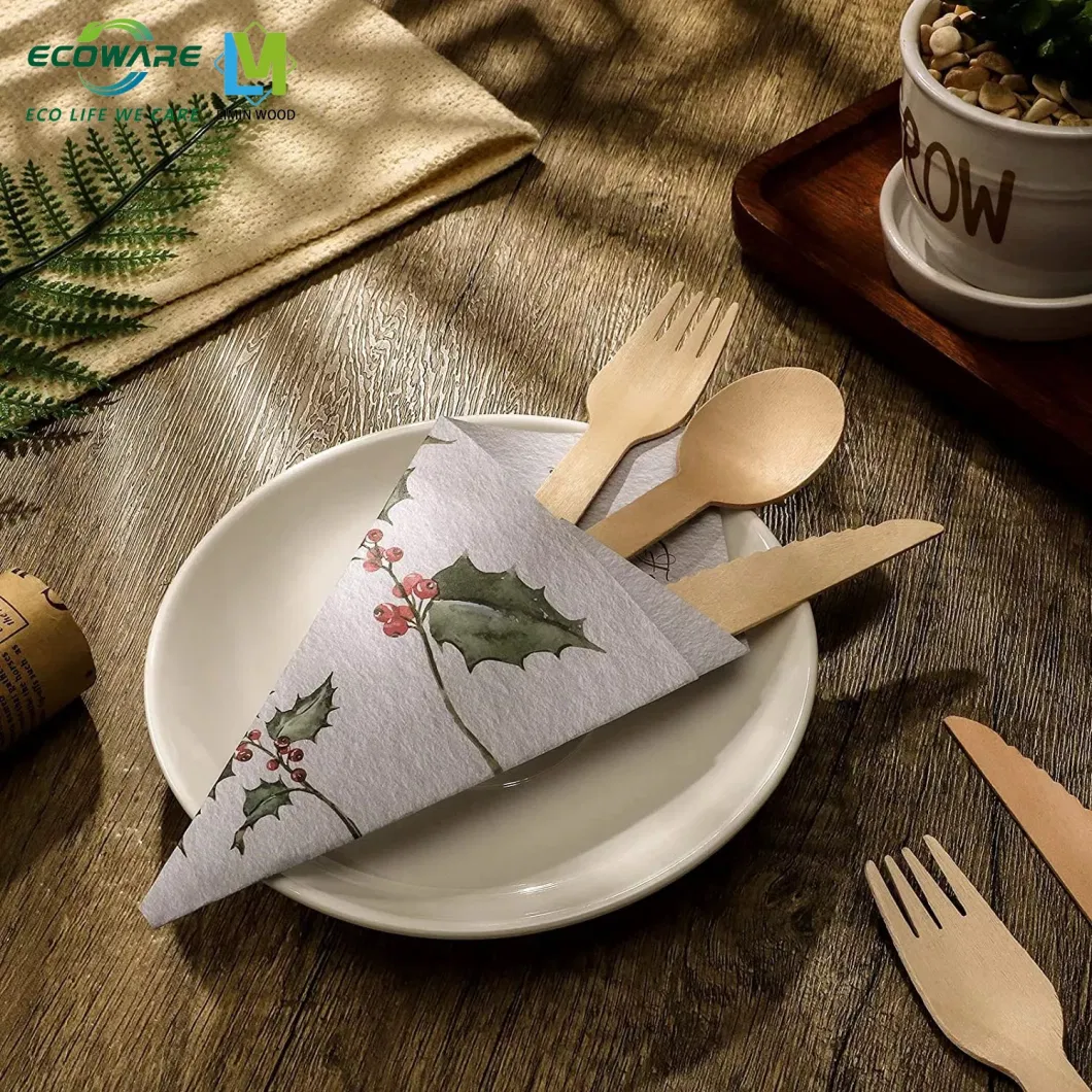 Eco Friendly Factory Customized Disposable Wooden Cutlery Knife Fork Spoon