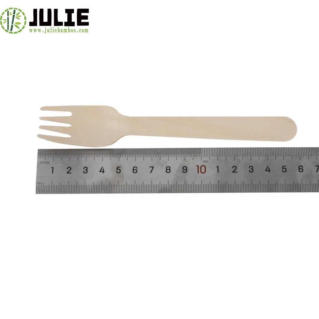 Food-Contacting Grade Hygienic Eco-Friendly Biodegradable High Quality Natural Birch Wood Cutlery Knife Fork Spoon 160mm