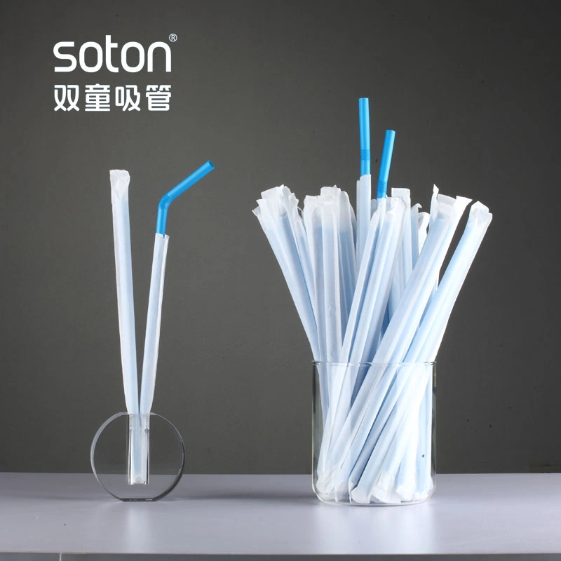 Biodegradable Compostable Eco-Friendly Flexible PLA Straw with Individual Wrapped in Paper