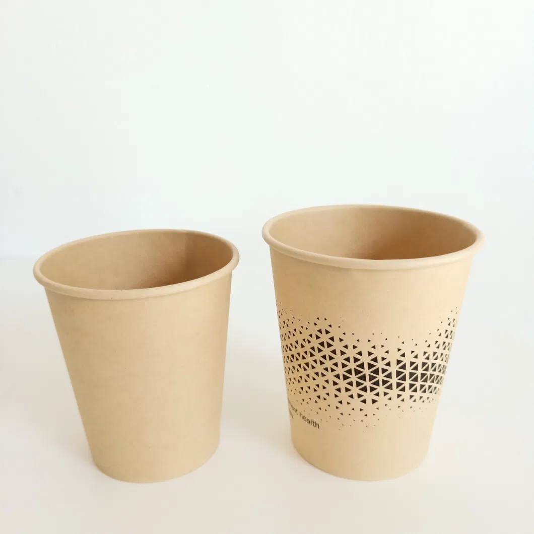 6oz 8oz 10oz Eco-Friendly Wholesale High Quality Brown Kraft Paper Cup