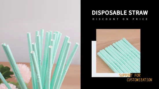 6X210mm Biodegradable Straight Drinking Paper Straw Paper Individual Wrapped