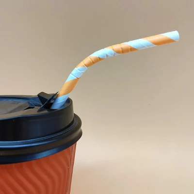 Disposable Novel Syphon Paper Straw Flexible Bent Paper Drinking Straws