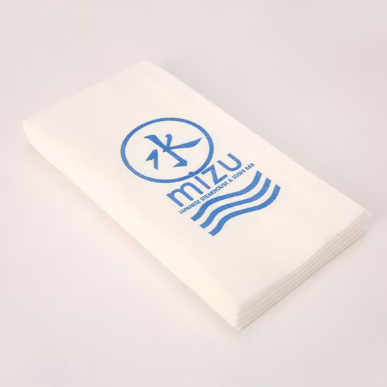 100% Airlaid Wood Pulp Paper Custom Printed Logo Pocket Napkins
