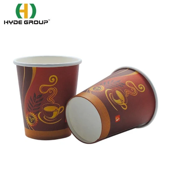 Disposable Customized Printed 8 Oz Coffee Drinking Single Wall Paper Cup with Lid